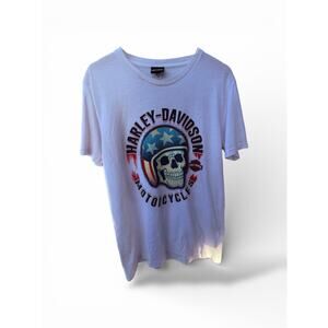 Harley Davidson Skull Helmet Graphic T Shirt Whiskey Row Prescott Arizona Mens L